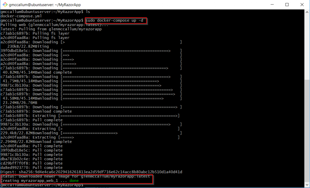 Deploy MyRazorApp Container